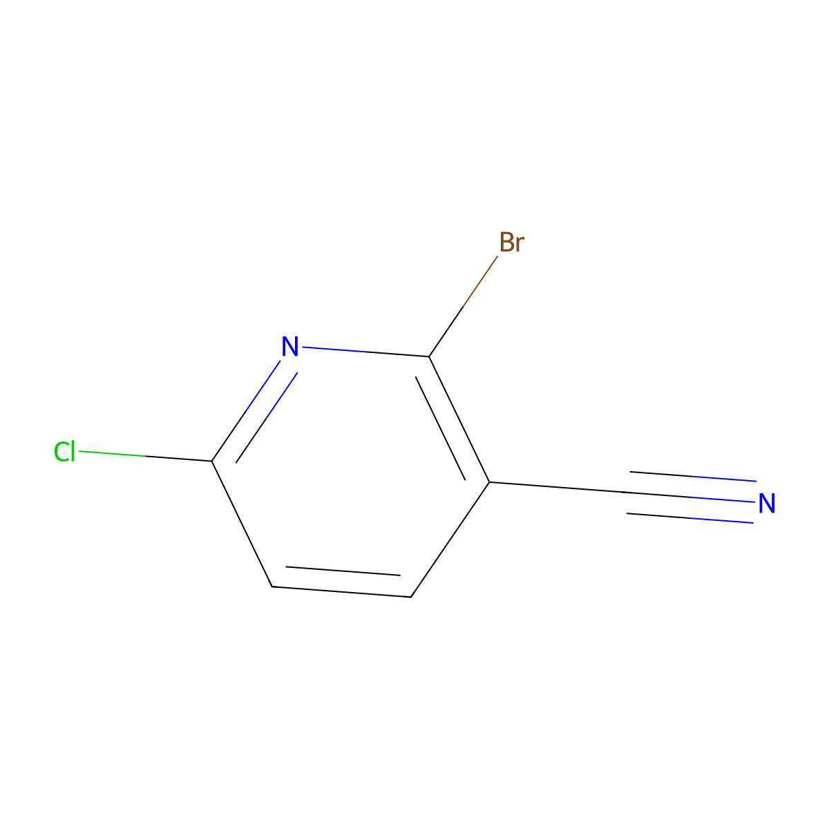 2-Bromo-6-chloronicotinonitrile molecular structure, CAS 1256833-80-3