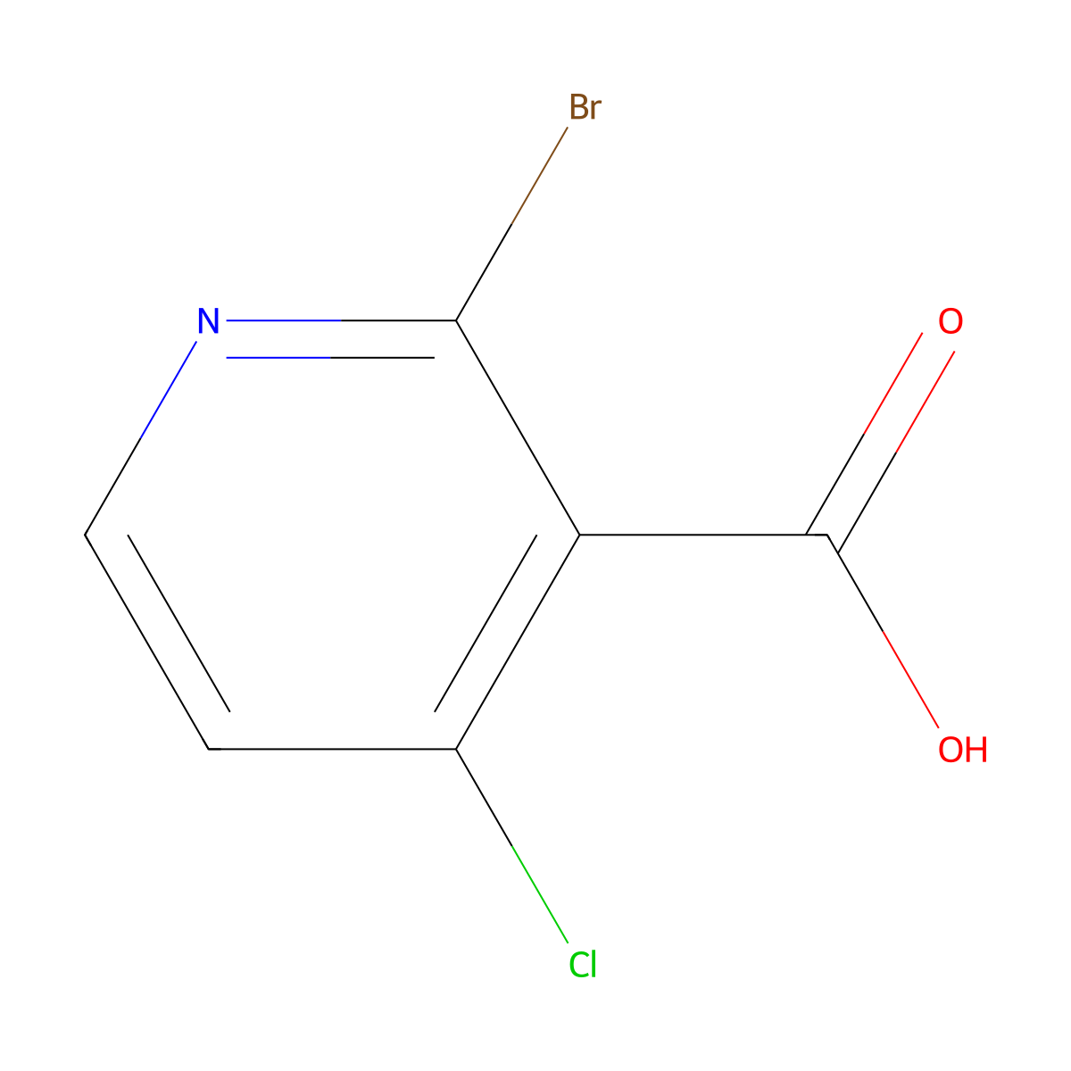 2-Bromo-4-chloro-3-pyridinecarboxylic acid molecular structure, CAS 1256833-88-1