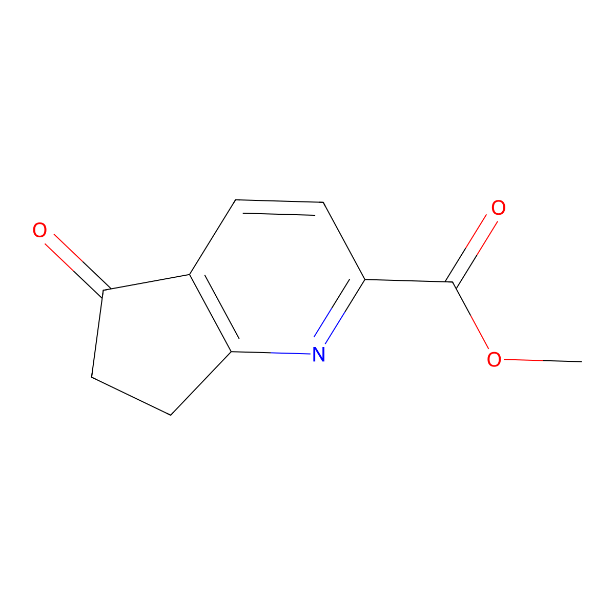 methyl 5-oxo-5H,6H,7H-cyclopenta[b]pyridine-2-carboxylate molecular structure, CAS 1256833-90-5