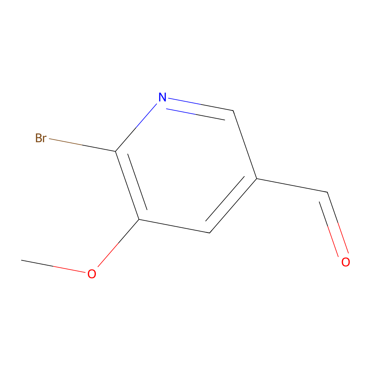 6-Bromo-5-methoxypyridine-3-carbaldehyde molecular structure, CAS 1256833-92-7