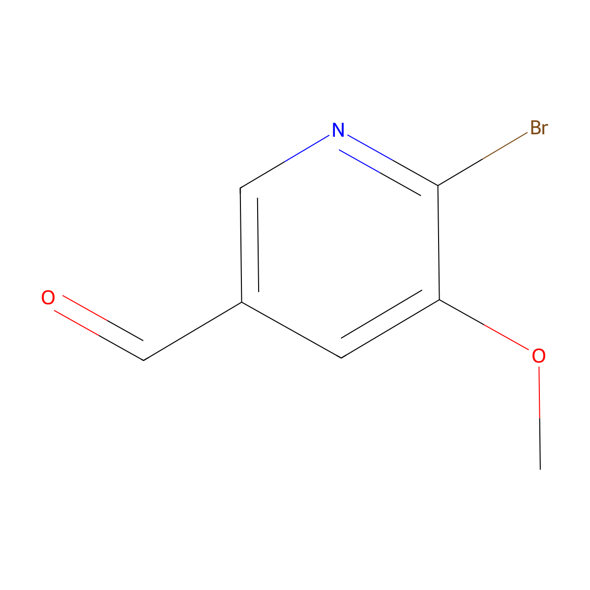 6-Bromo-5-methoxypyridine-3-carbaldehyde molecular structure, CAS 1256833-92-7