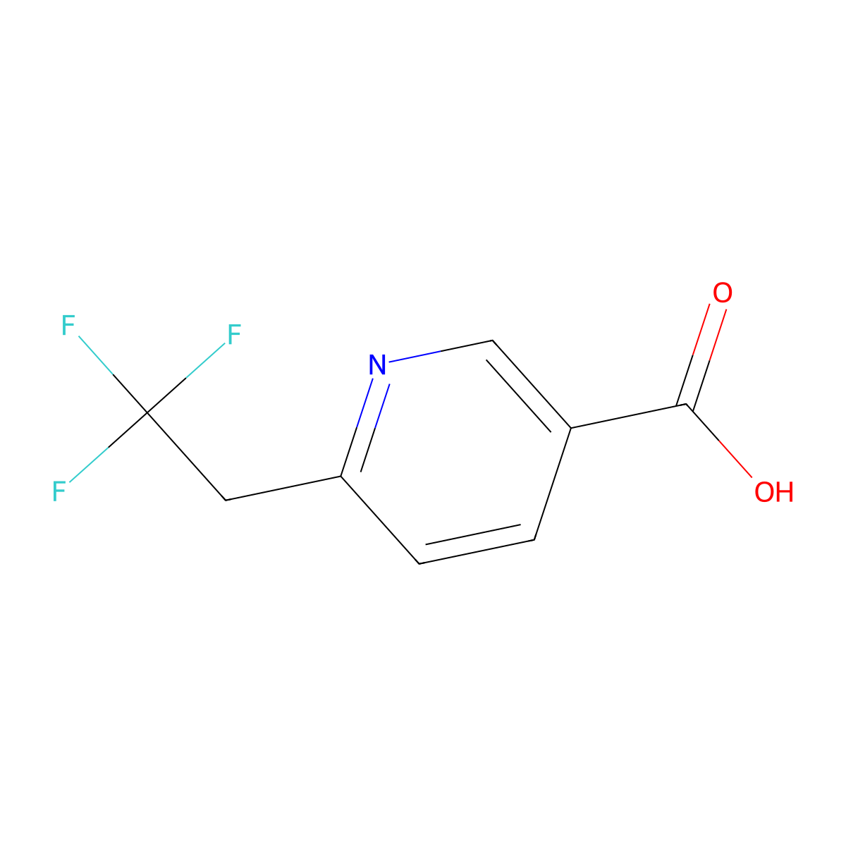 6-(2,2,2-Trifluoroethyl)pyridine-3-carboxylic acid molecular structure, CAS 1256834-01-1