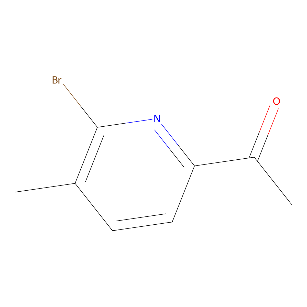 1-(6-Bromo-5-methylpyridin-2-yl)ethanone molecular structure, CAS 1256834-14-6
