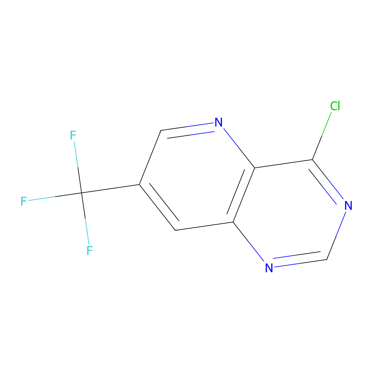 4-Chloro-7-(trifluoromethyl)pyrido[3,2-d]pyrimidine molecular structure, CAS 1256834-22-6