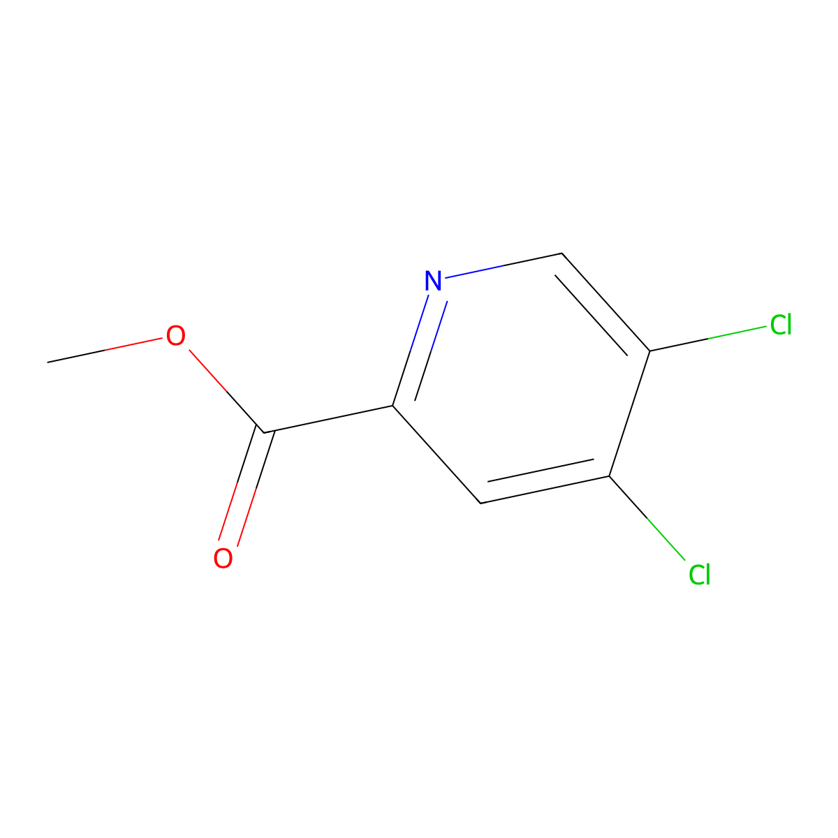 Methyl 4,5-dichloropyridine-2-carboxylate molecular structure, CAS 1256834-28-2