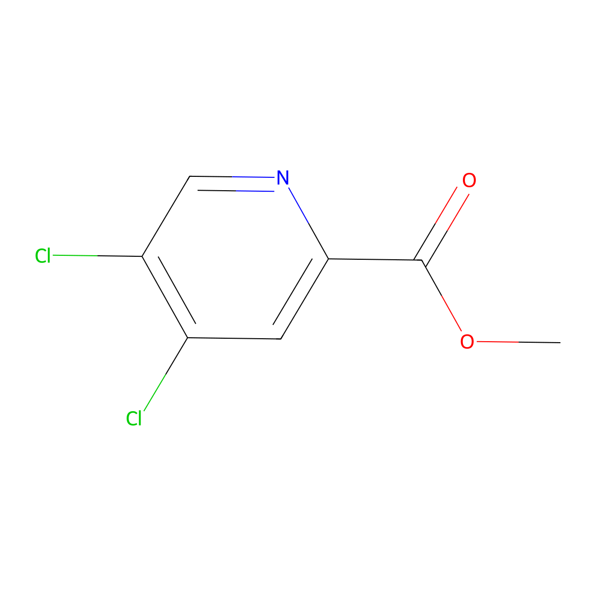 Methyl 4,5-dichloropyridine-2-carboxylate molecular structure, CAS 1256834-28-2