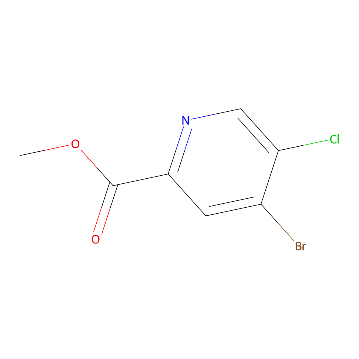 Methyl 4-bromo-5-chloropicolinate molecular structure, CAS 1256834-36-2