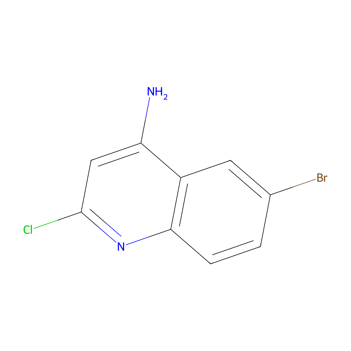 6-Bromo-2-chloroquinolin-4-amine molecular structure, CAS 1256834-38-4