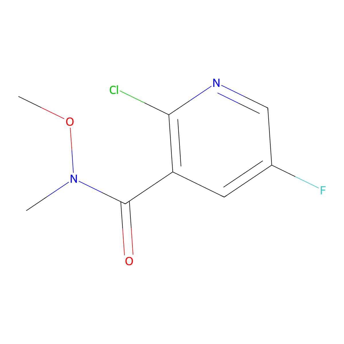 2-Chloro-5-fluoro-N-methoxy-N-methylnicotinamide molecular structure, CAS 1256834-40-8