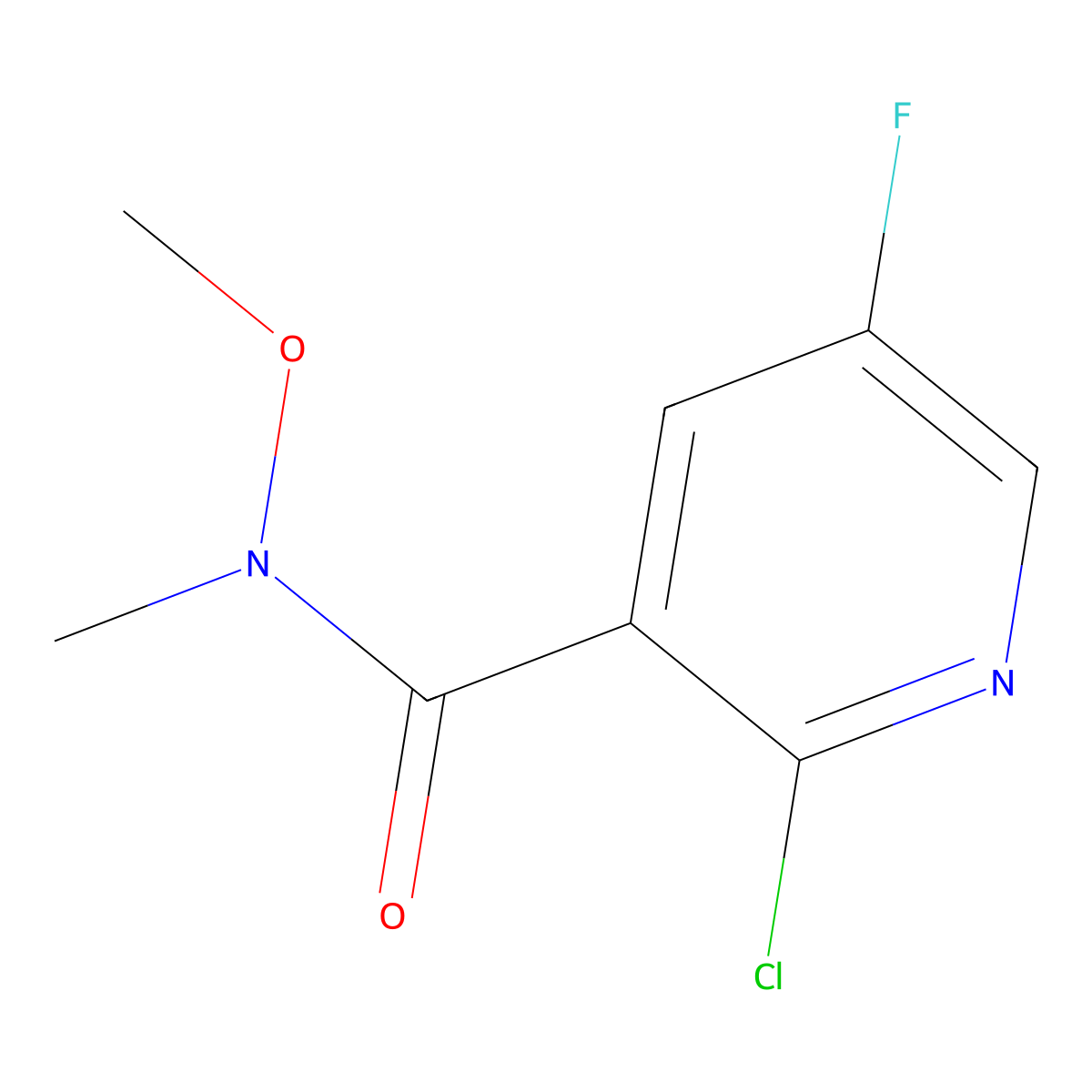 2-Chloro-5-fluoro-N-methoxy-N-methylnicotinamide molecular structure, CAS 1256834-40-8