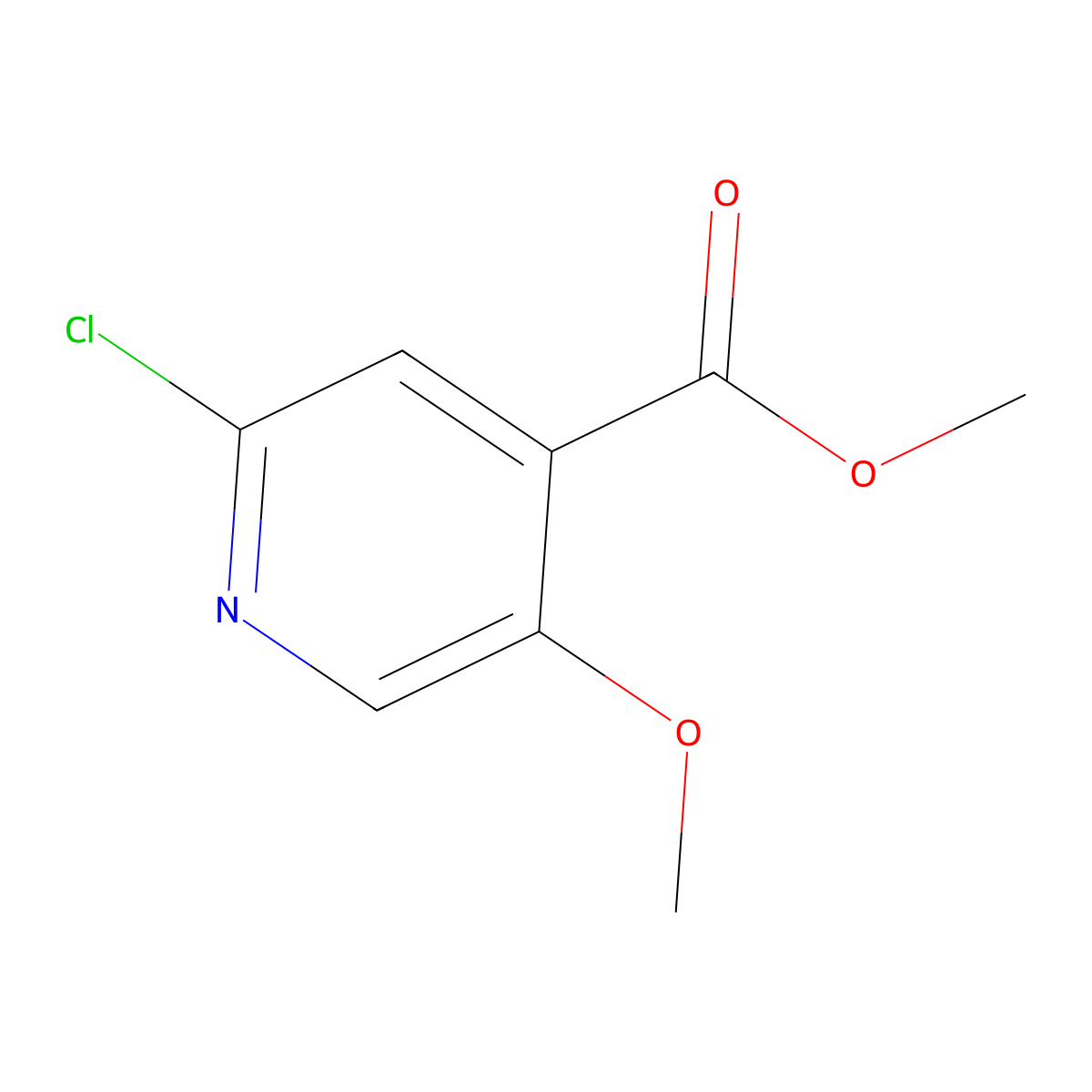 Methyl 2-chloro-5-methoxyisonicotinate molecular structure, CAS 1256834-48-6