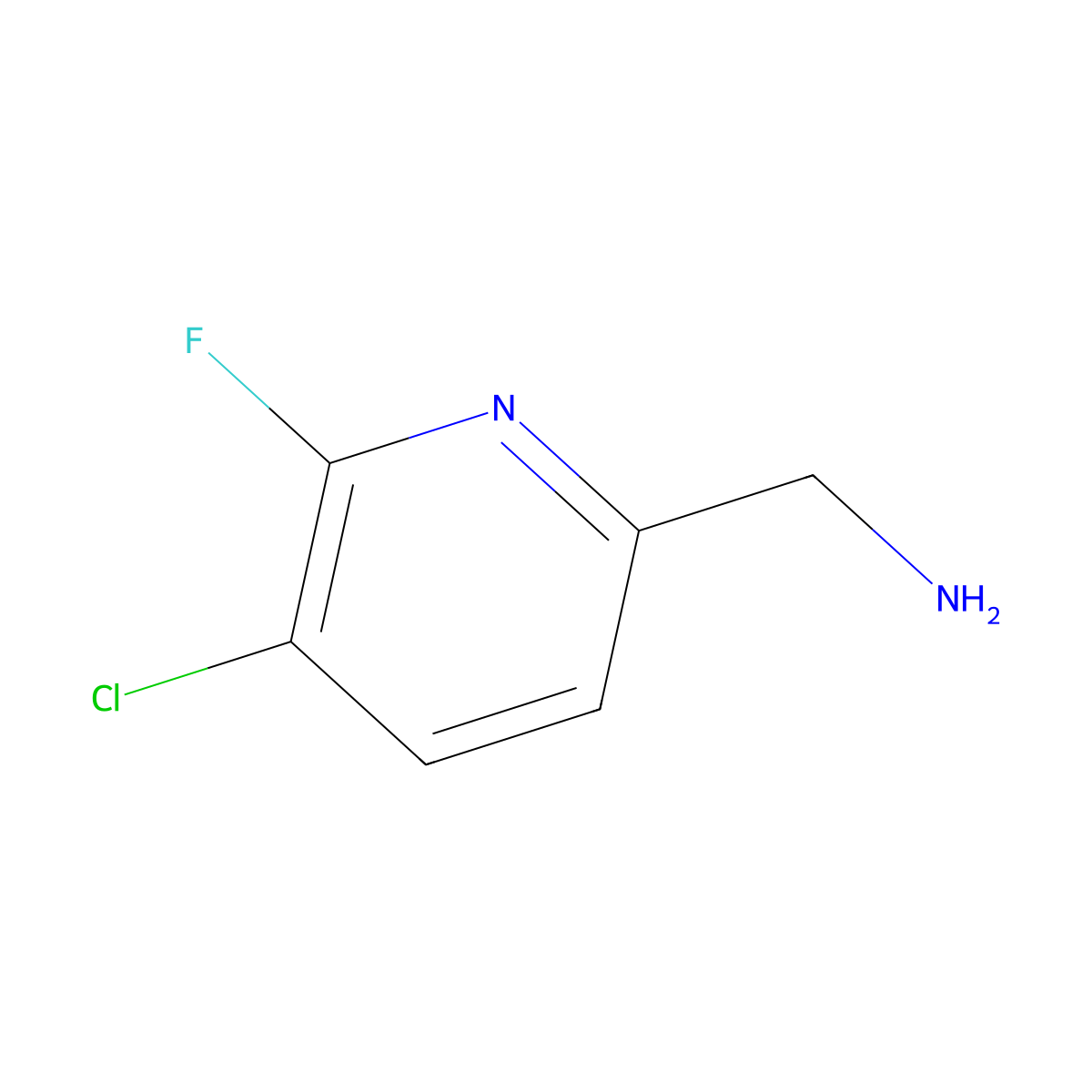 (5-Chloro-6-fluoropyridin-2-YL)methanamine molecular structure, CAS 1256834-57-7