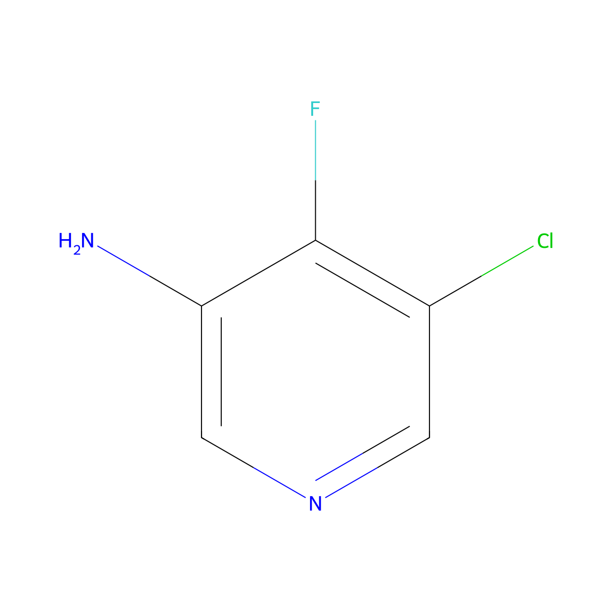 5-Chloro-4-fluoropyridin-3-amine molecular structure, CAS 1256834-58-8