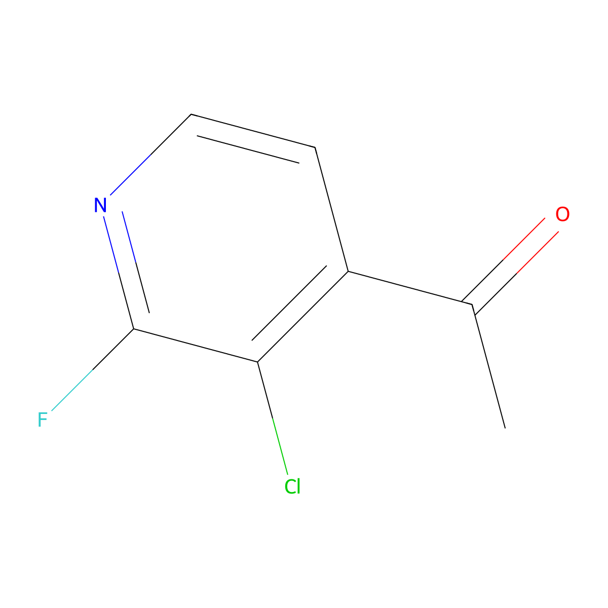 1-(3-Chloro-2-fluoropyridin-4-YL)ethanone molecular structure, CAS 1256834-65-7