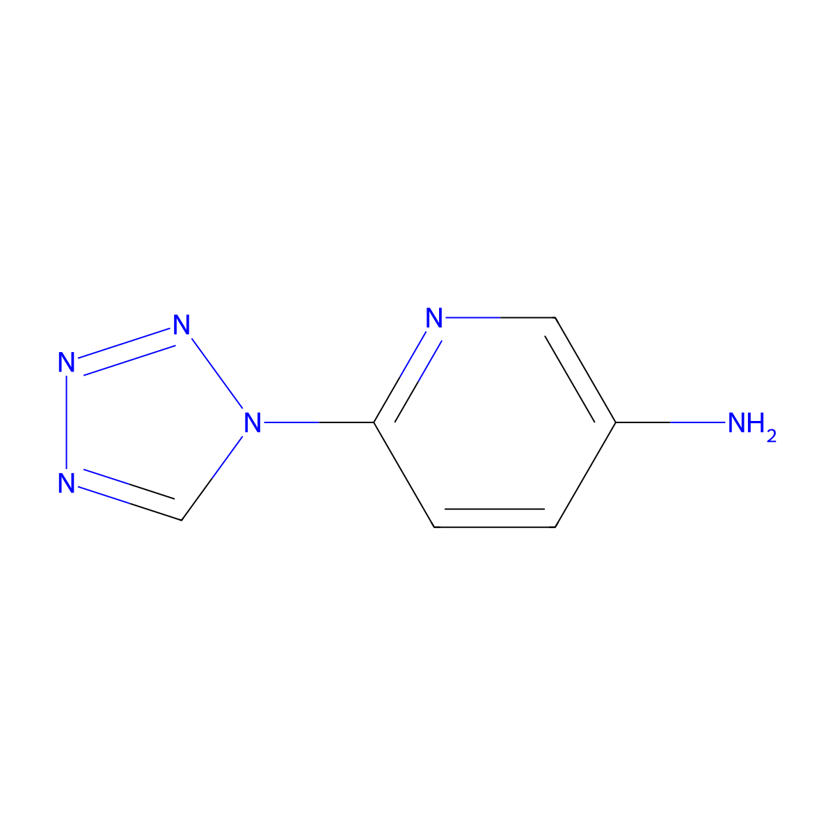 6-(1H-1,2,3,4-tetrazol-1-yl)pyridin-3-amine molecular structure, CAS 1256834-66-8