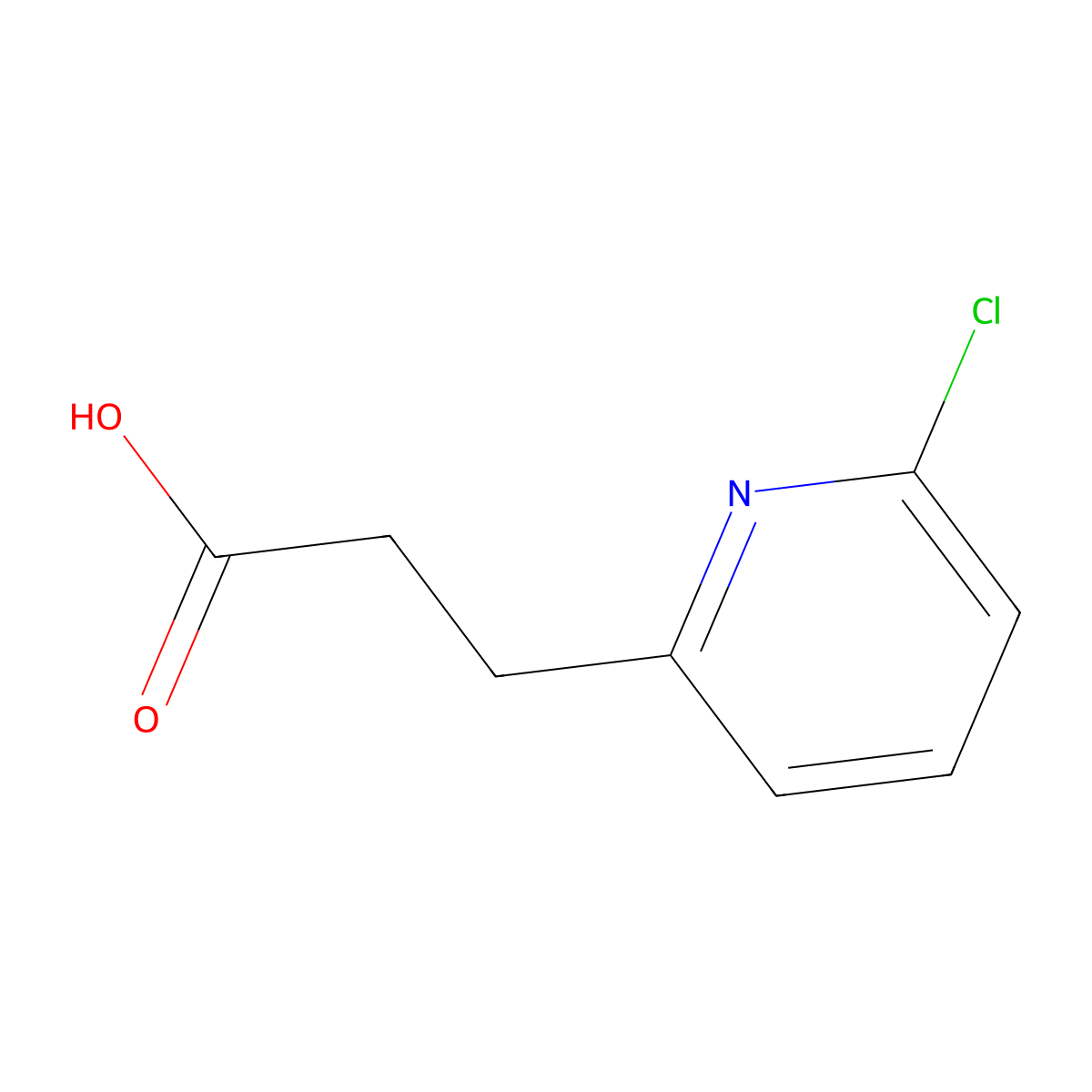 3-(6-Chloropyridin-2-yl)propanoic acid molecular structure, CAS 1256834-70-4