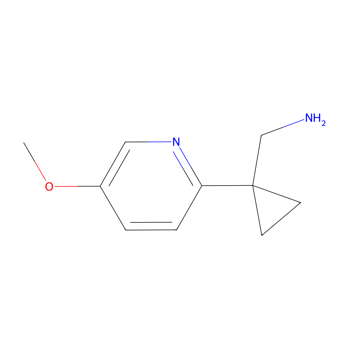 [1-(5-Methoxypyridin-2-yl)cyclopropyl]methanamine molecular structure, CAS 1256834-73-7