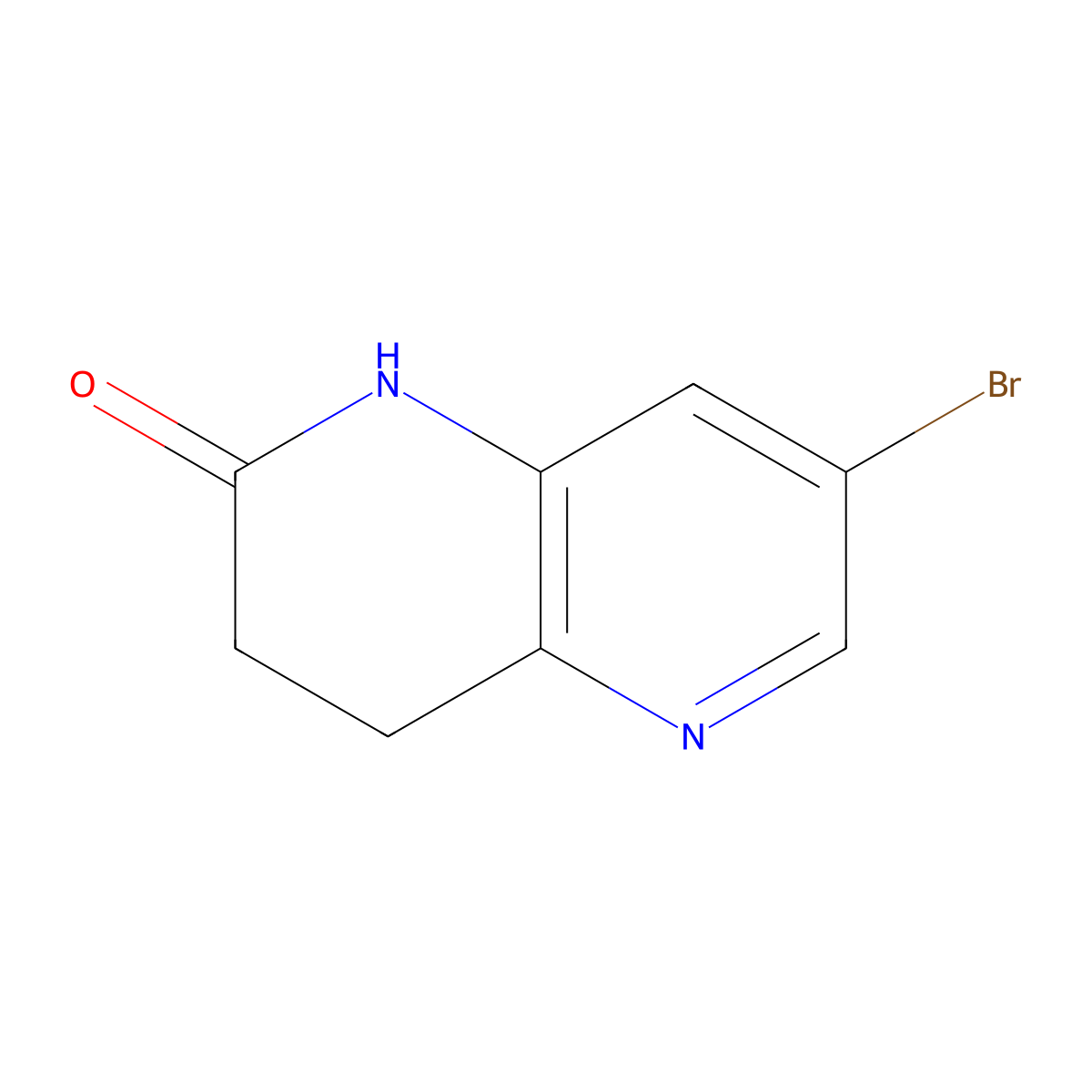 7-bromo-3,4-dihydro-1,5-naphthyridin-2(1H)-one molecular structure, CAS 1256834-74-8