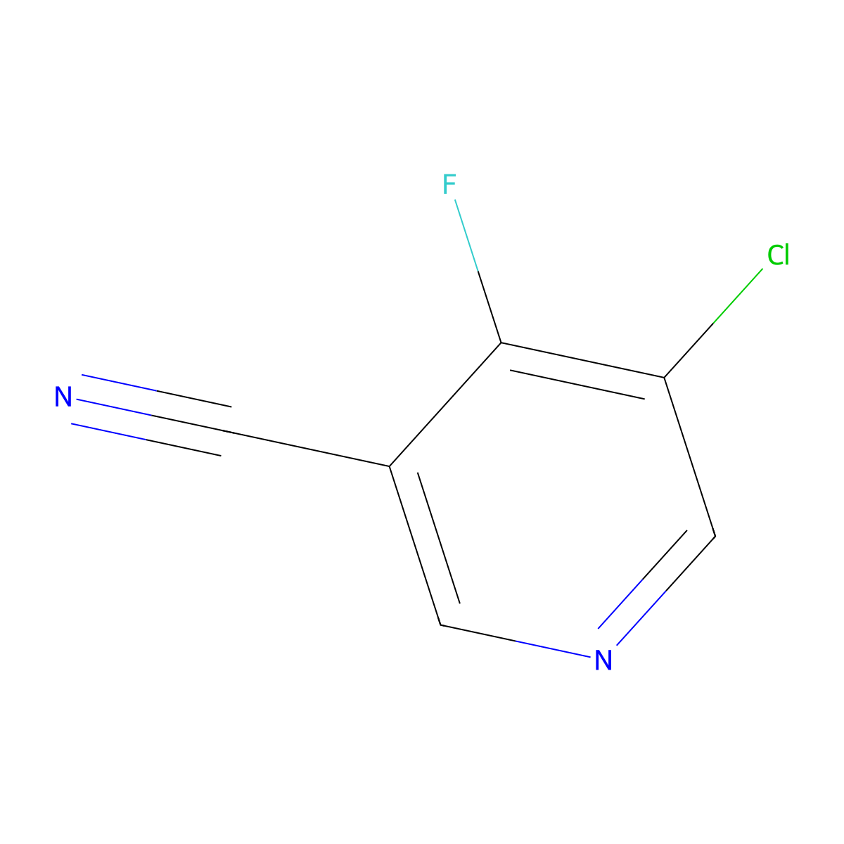 5-Chloro-4-fluoronicotinonitrile molecular structure, CAS 1256834-80-6