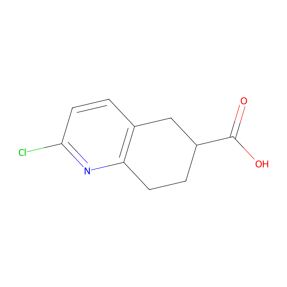 2-Chloro-5,6,7,8-tetrahydroquinoline-6-carboxylic acid molecular structure, CAS 1256834-88-4