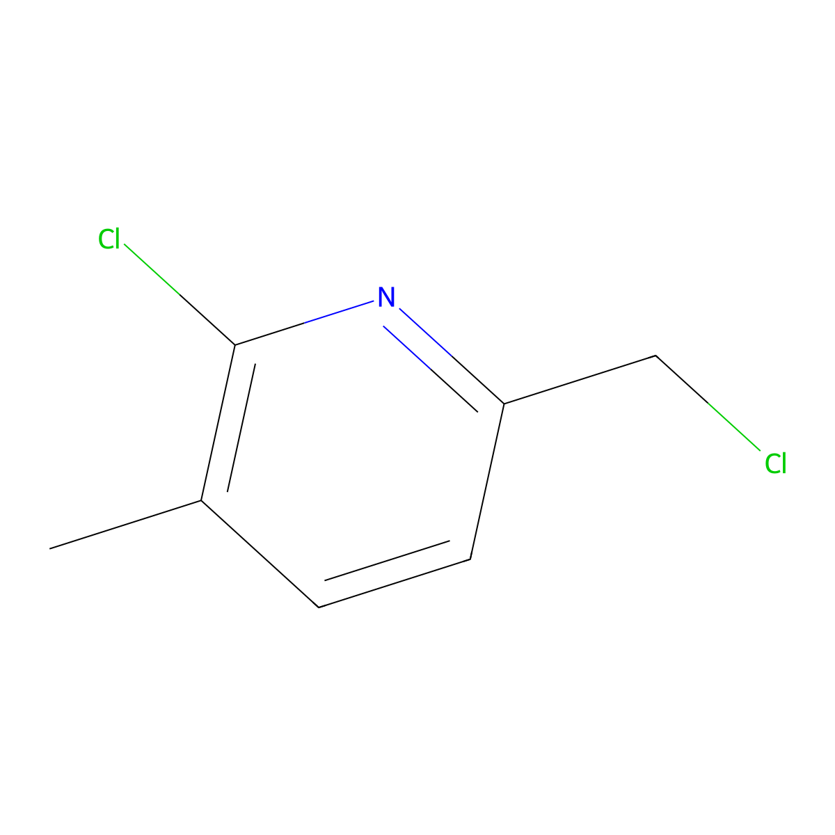 2-Chloro-6-(chloromethyl)-3-methylpyridine molecular structure, CAS 1256835-14-9
