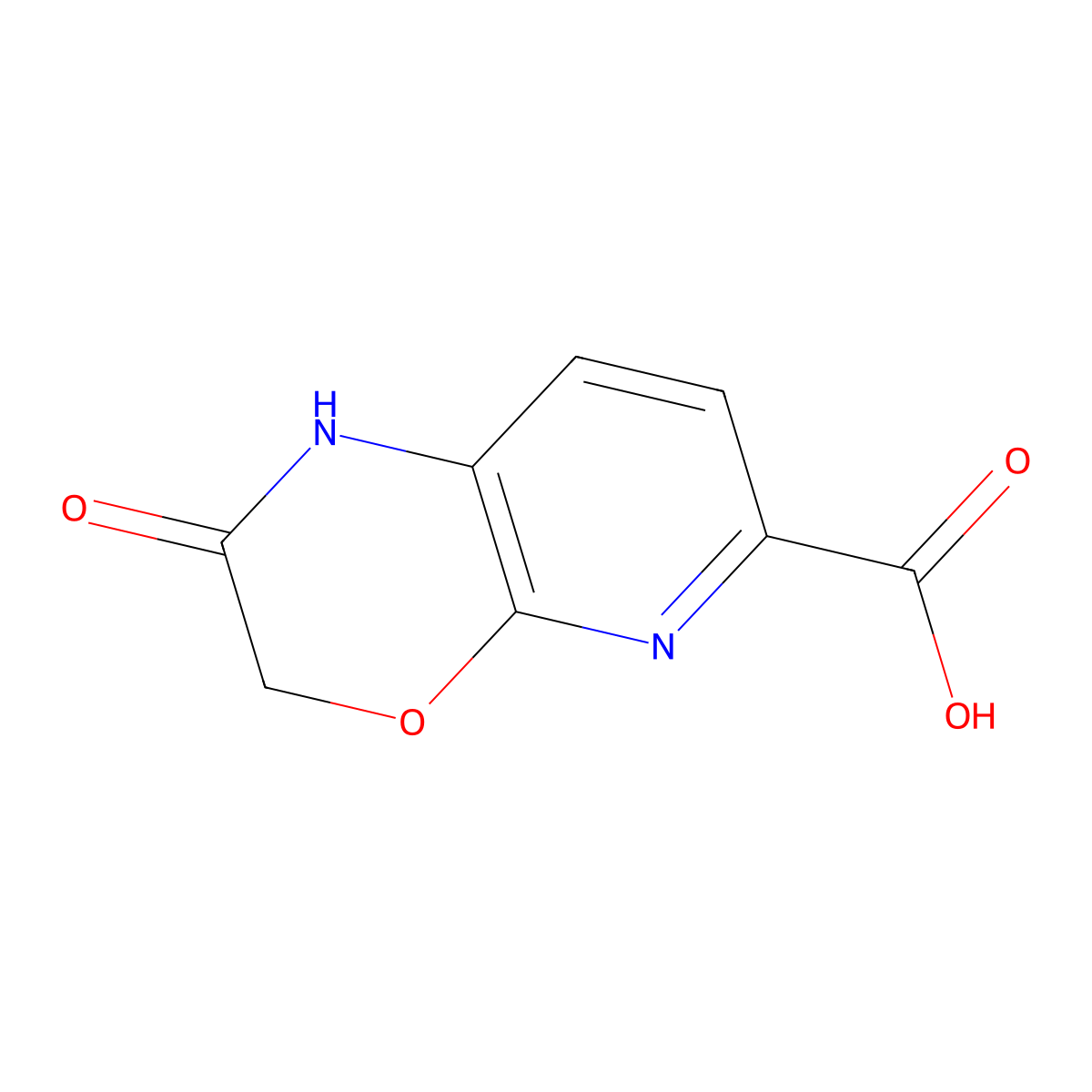 2-oxo-1H,2H,3H-pyrido(2,3-b)(1,4)oxazine-6-carboxylic acid molecular structure, CAS 1256835-18-3