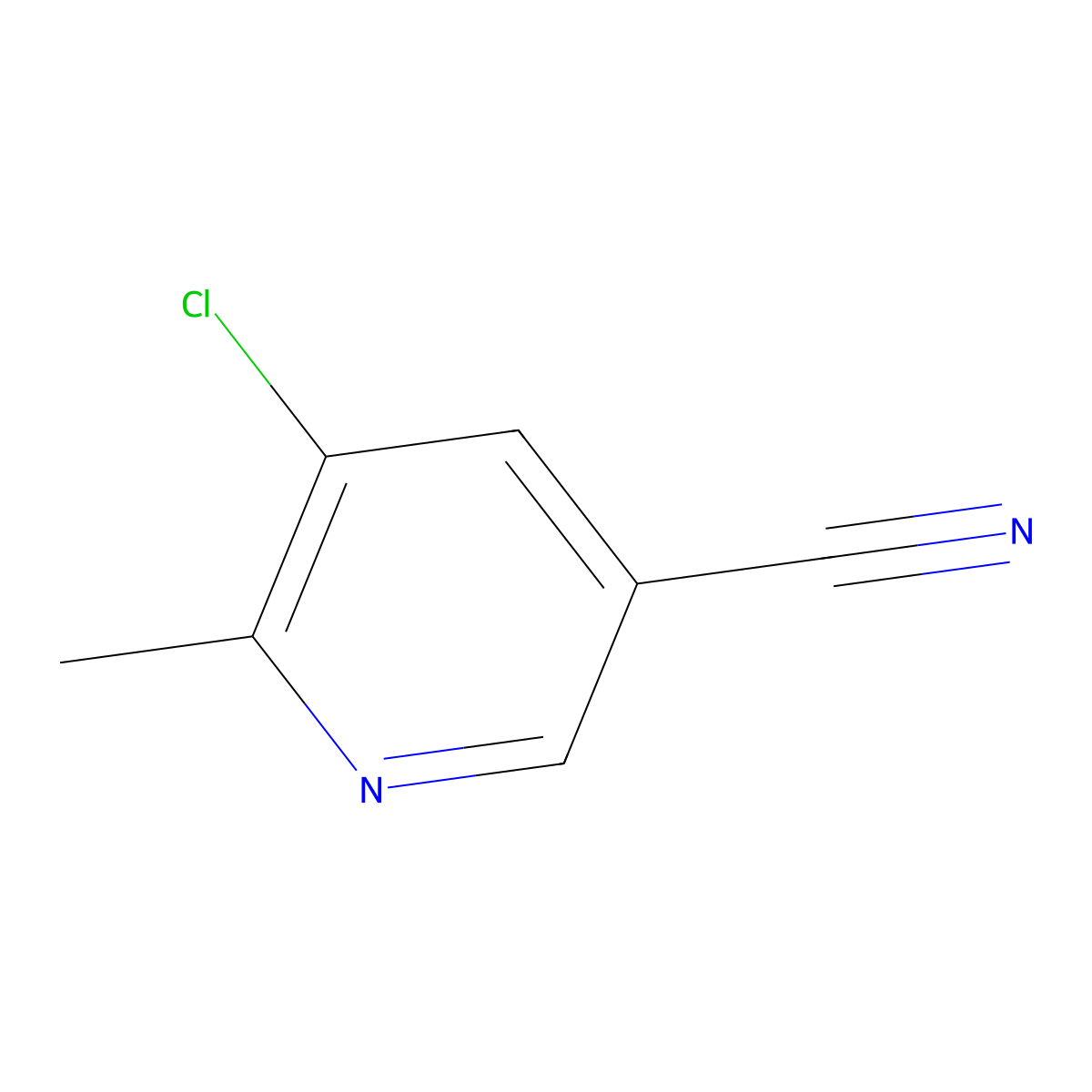 5-Chloro-6-methylnicotinonitrile molecular structure, CAS 1256835-28-5