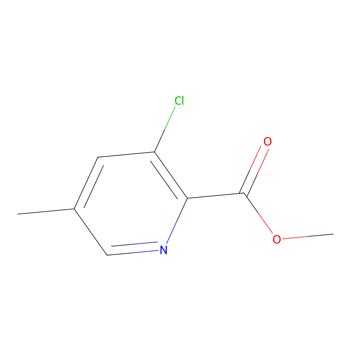 Methyl 3-chloro-5-methylpicolinate molecular structure, CAS 1256835-39-8