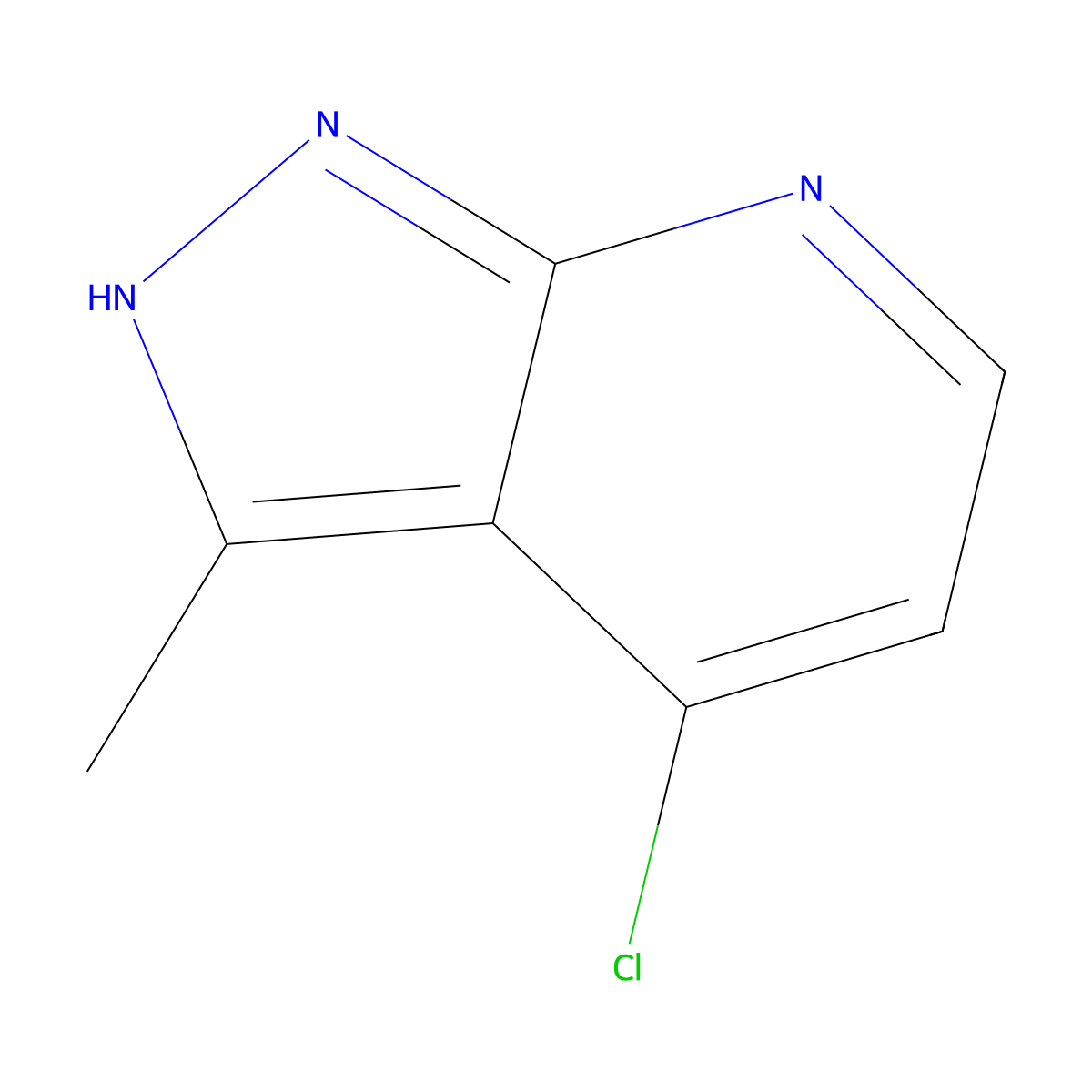 4-Chloro-3-methyl-1H-pyrazolo(3,4-b)pyridine molecular structure, CAS 1256835-57-0