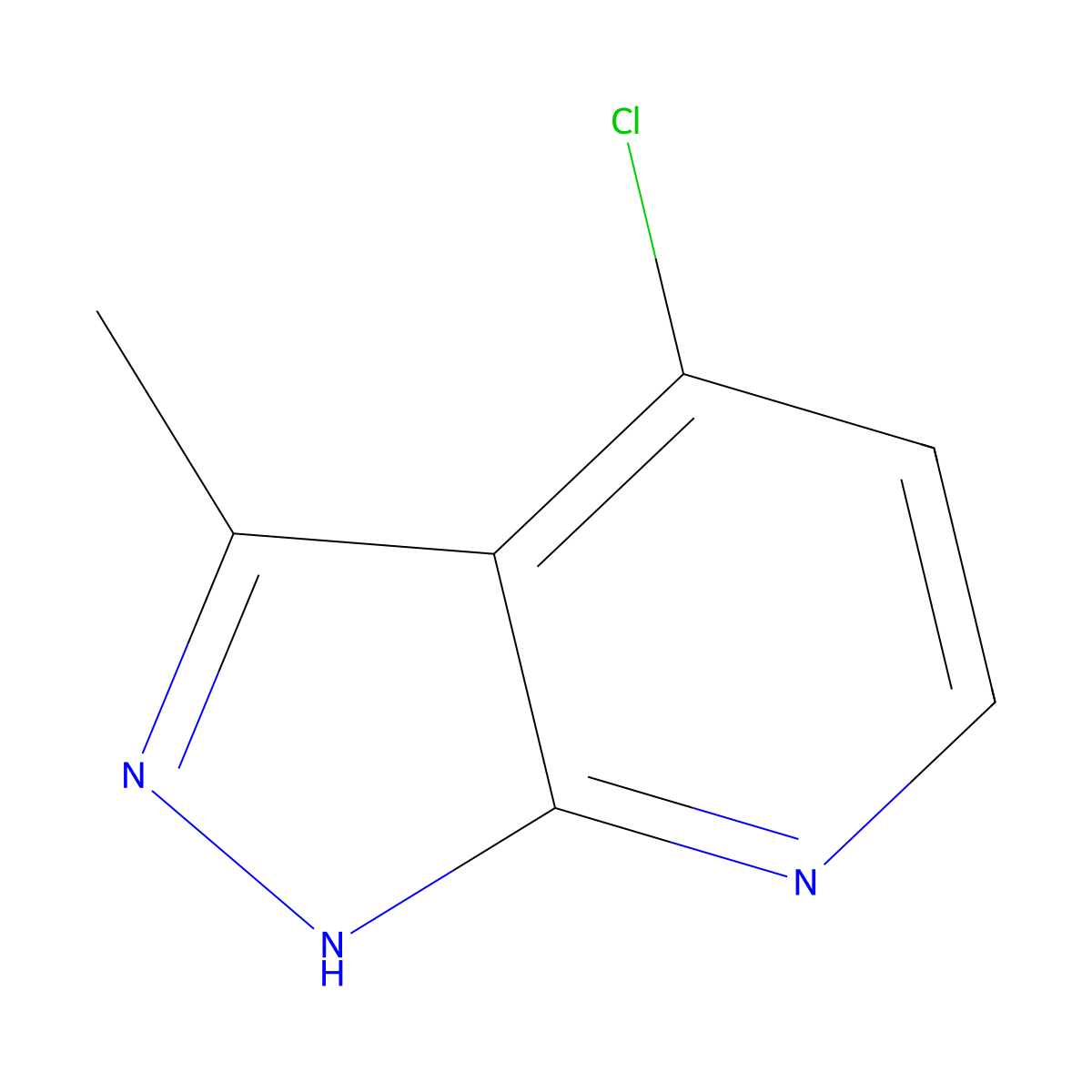 4-Chloro-3-methyl-1H-pyrazolo(3,4-b)pyridine molecular structure, CAS 1256835-57-0