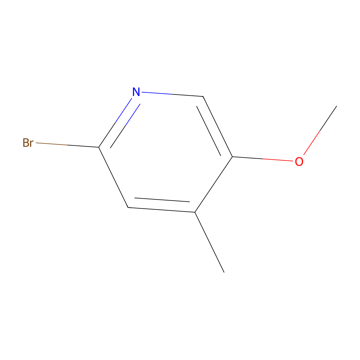 2-Bromo-5-methoxy-4-methylpyridine molecular structure, CAS 1256835-71-8