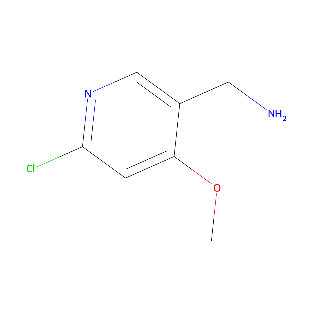 (6-Chloro-4-methoxypyridin-3-yl)methanamine molecular structure, CAS 1256835-81-0