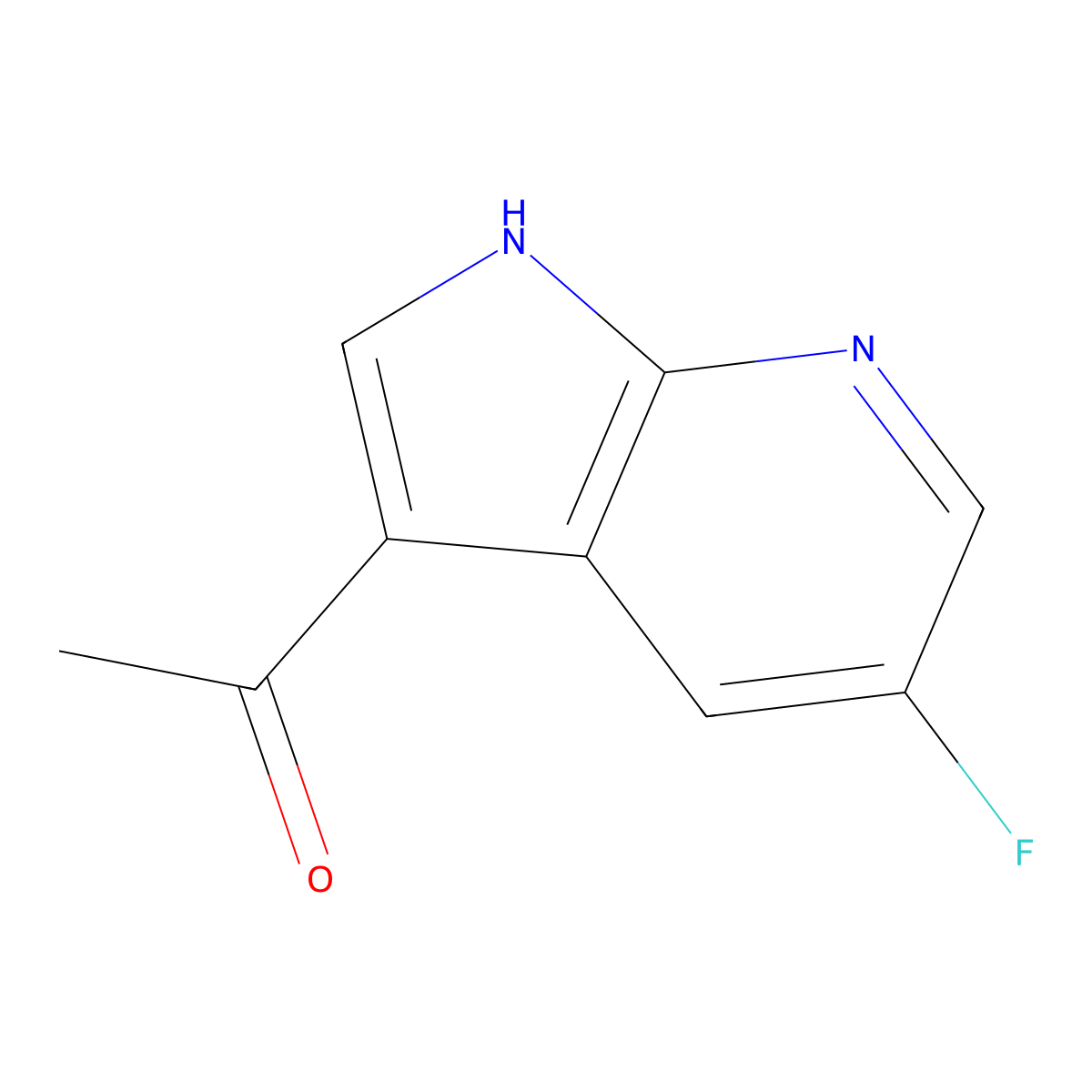 1-(5-Fluoro-1H-pyrrolo[2,3-b]pyridin-3-yl)ethanone molecular structure, CAS 1256835-84-3