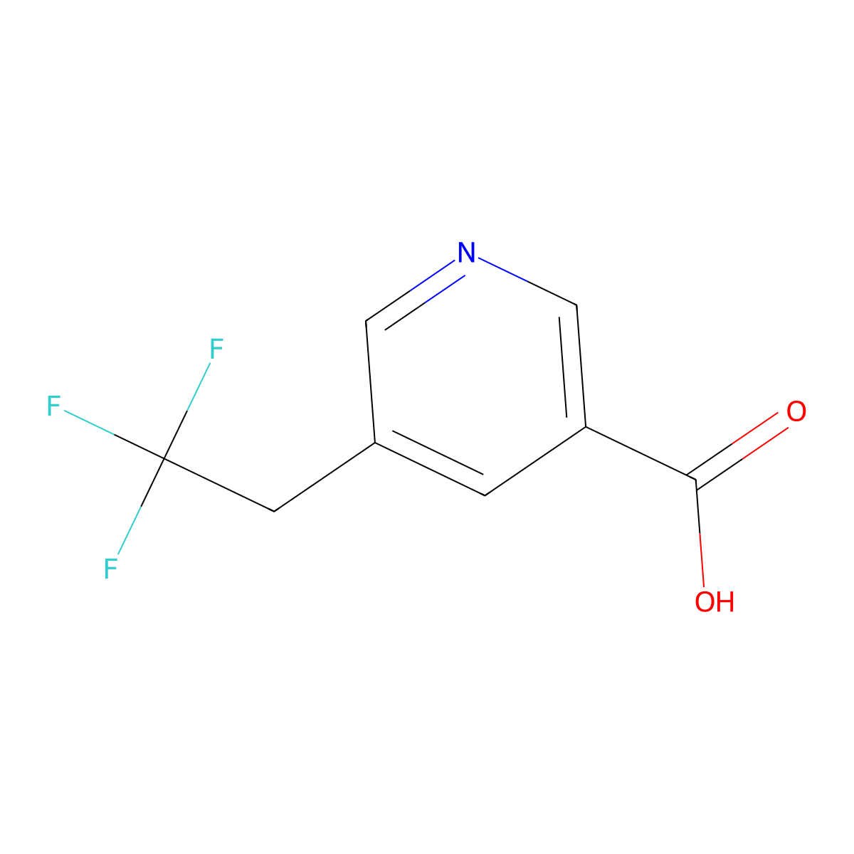5-(2,2,2-Trifluoroethyl)pyridine-3-carboxylic acid molecular structure, CAS 1256835-86-5