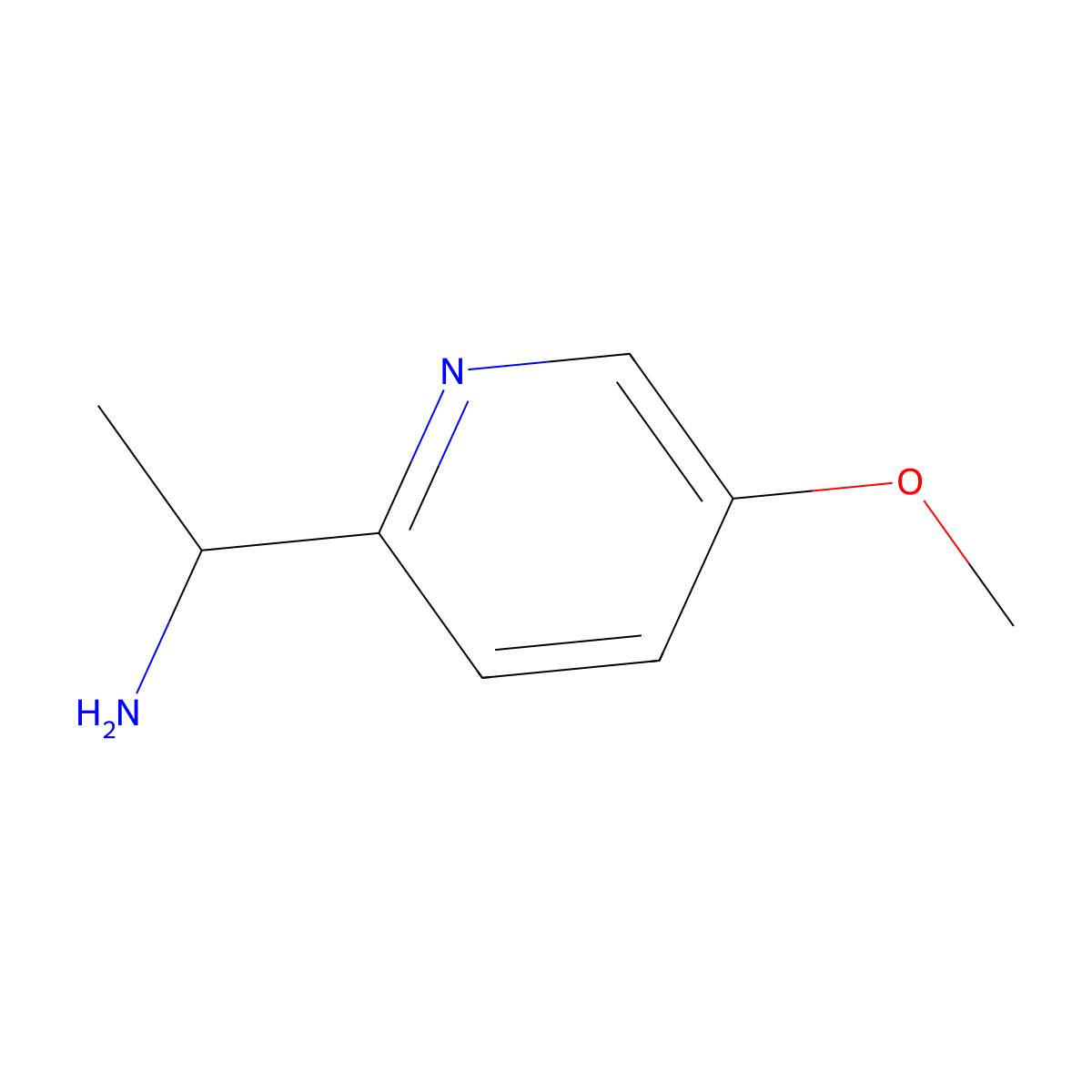 1-(5-Methoxypyridin-2-yl)ethan-1-amine molecular structure, CAS 1256836-01-7