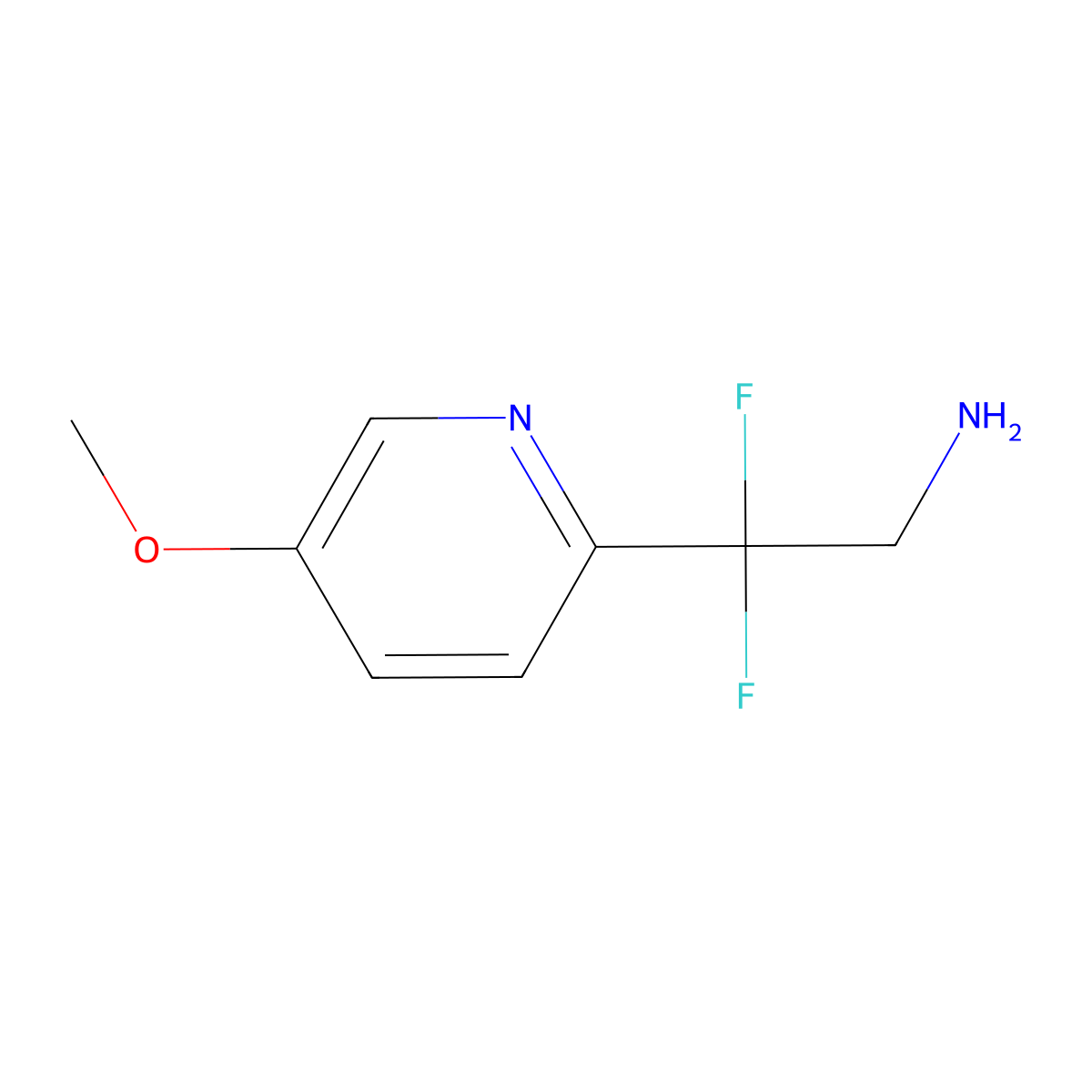 2,2-Difluoro-2-(5-methoxypyridin-2-yl)ethanamine molecular structure, CAS 1256836-05-1