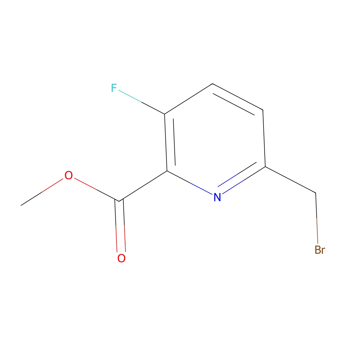 Methyl 6-(bromomethyl)-3-fluoropicolinate molecular structure, CAS 1256836-16-4