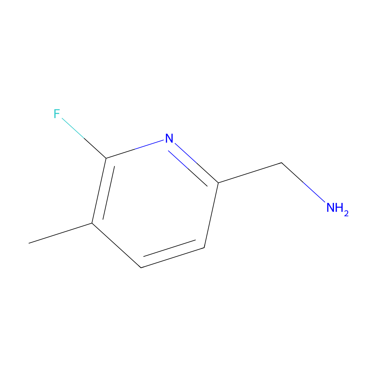 (6-Fluoro-5-methylpyridin-2-YL)methanamine molecular structure, CAS 1256836-21-1