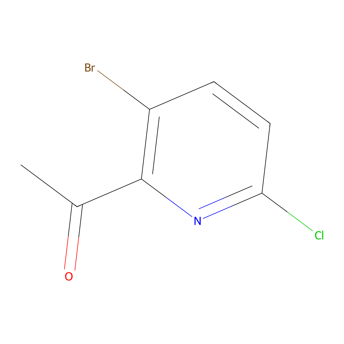 1-(3-Bromo-6-chloropyridin-2-yl)ethanone molecular structure, CAS 1256836-57-3