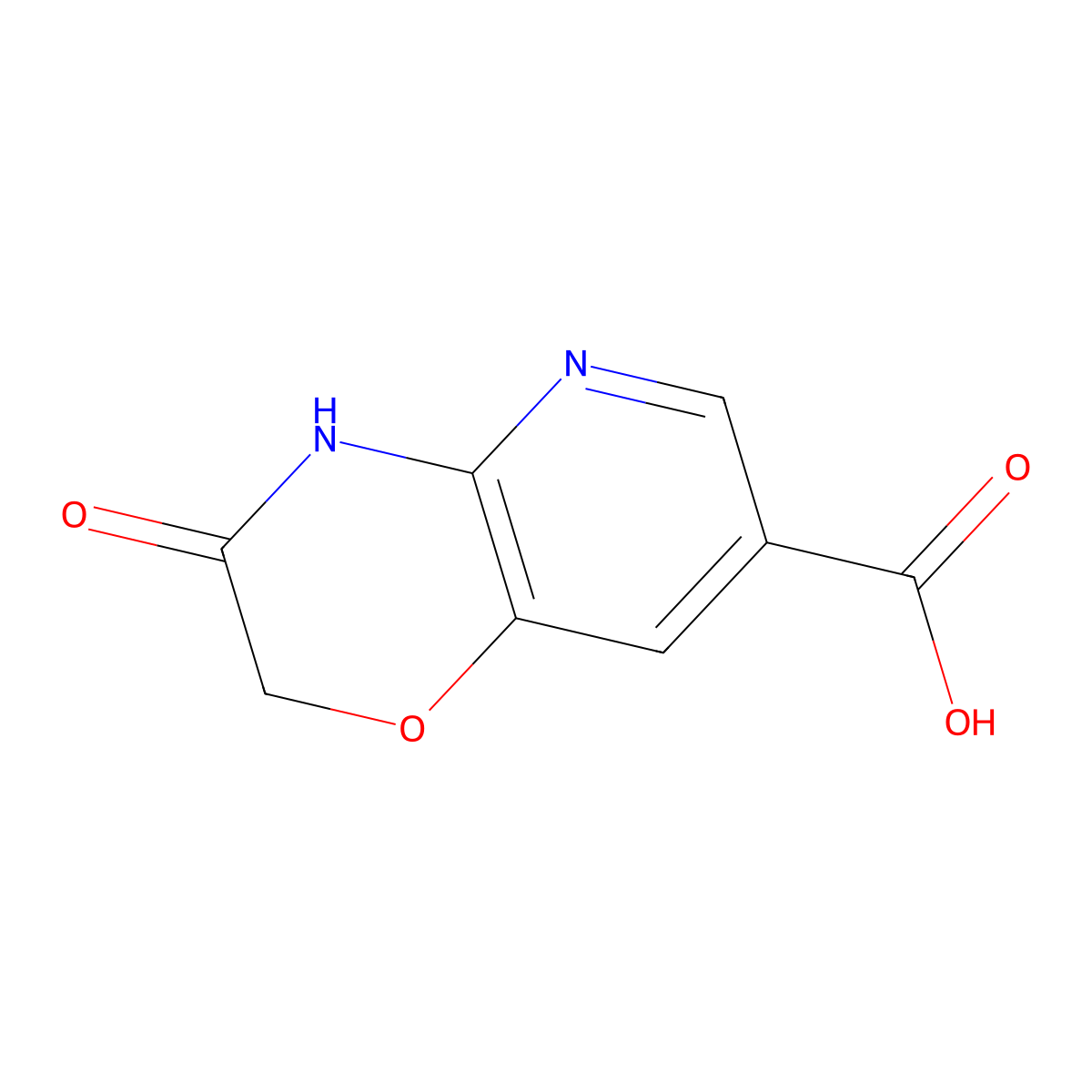 3-oxo-2H,3H,4H-pyrido[3,2-b][1,4]oxazine-7-carboxylic acid molecular structure, CAS 1256836-67-5