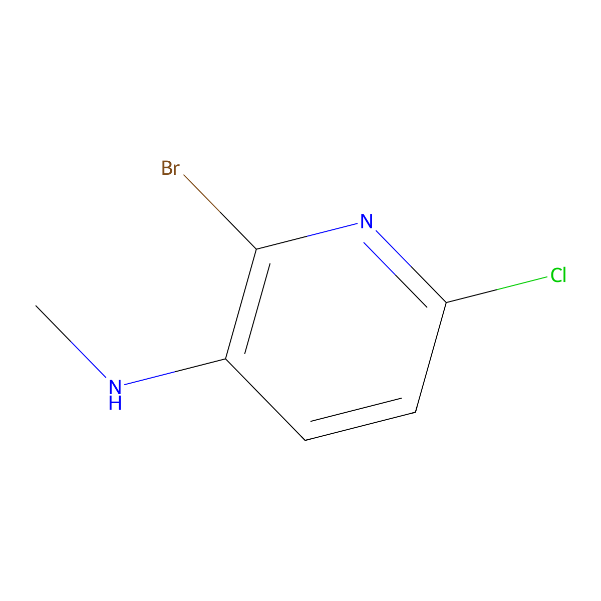 2-Bromo-6-chloro-N-methylpyridin-3-amine molecular structure, CAS 1256836-74-4