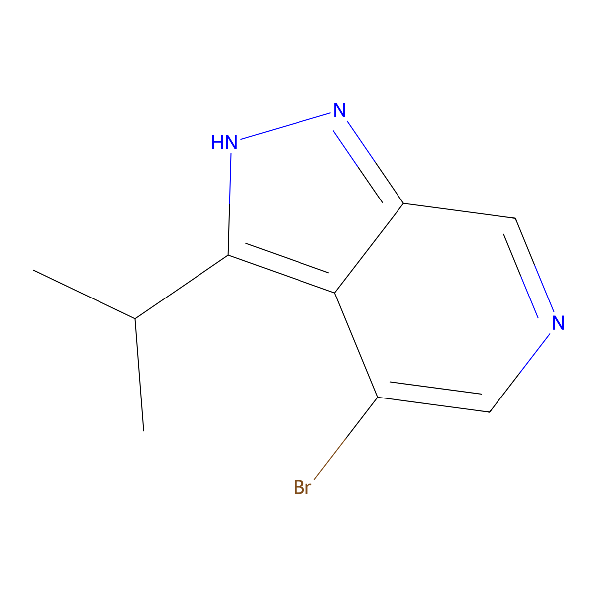 4-bromo-3-(propan-2-yl)-1H-pyrazolo[3,4-c]pyridine molecular structure, CAS 1256836-77-7