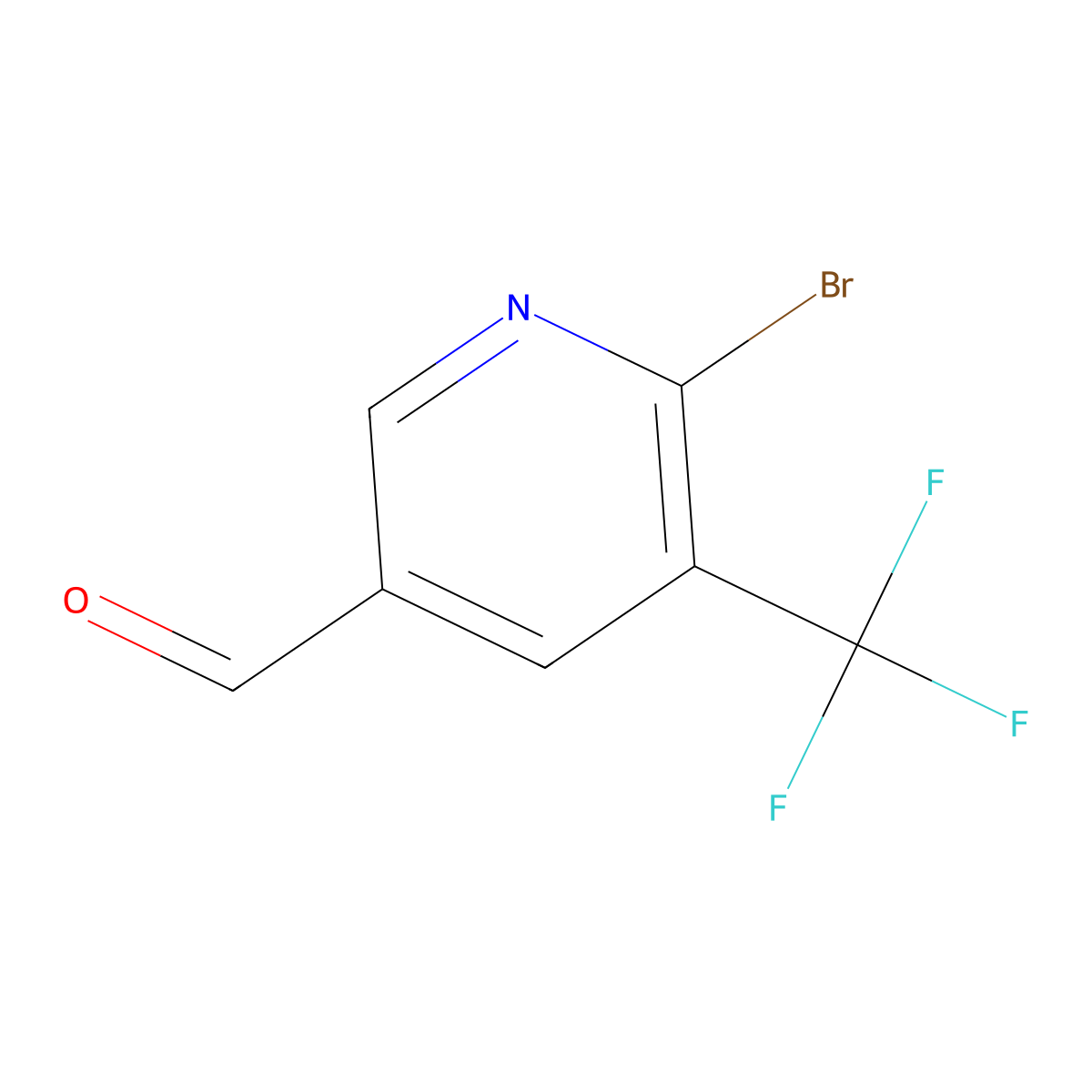 6-Bromo-5-(trifluoromethyl)nicotinaldehyde molecular structure, CAS 1256836-78-8