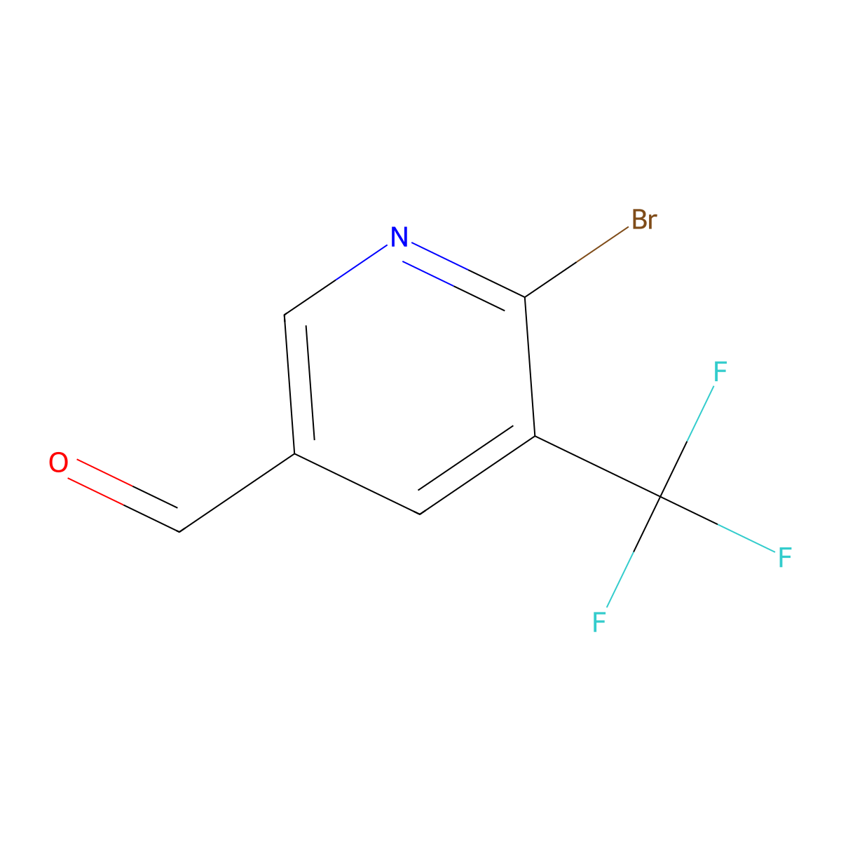 6-Bromo-5-(trifluoromethyl)nicotinaldehyde molecular structure, CAS 1256836-78-8