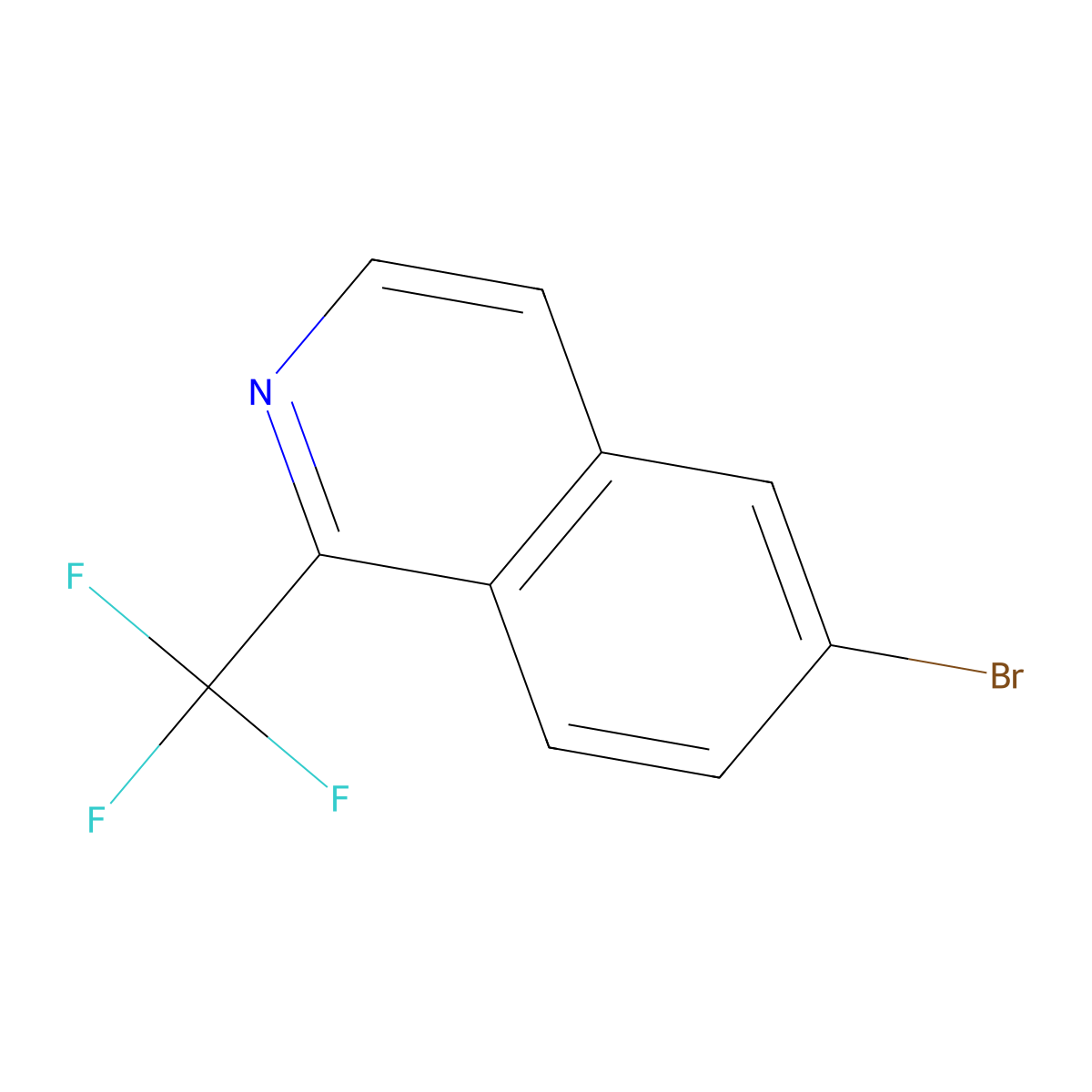 6-Bromo-1-(trifluoromethyl)isoquinoline molecular structure, CAS 1256836-88-0