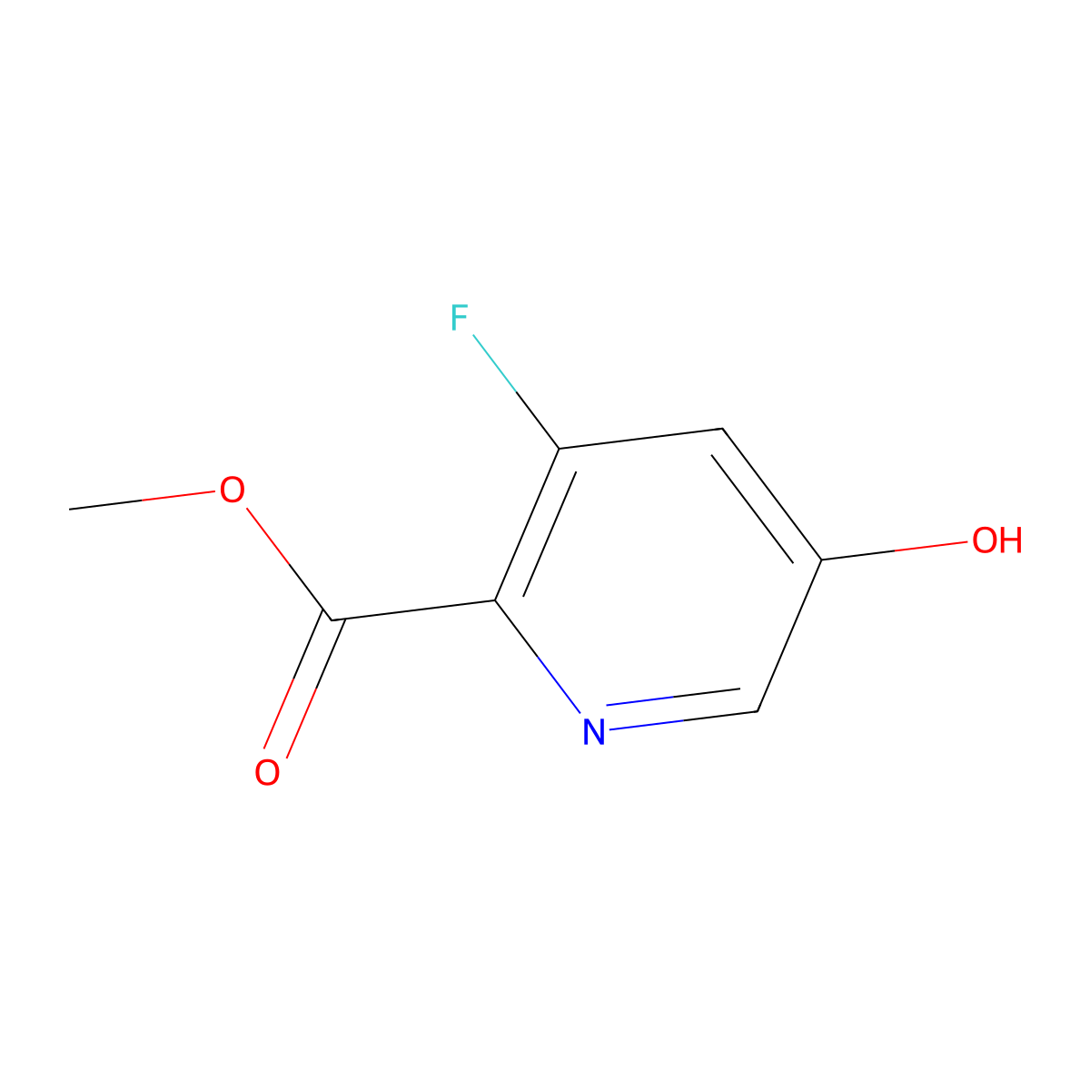 Methyl 3-fluoro-5-hydroxypicolinate molecular structure, CAS 1256836-96-0