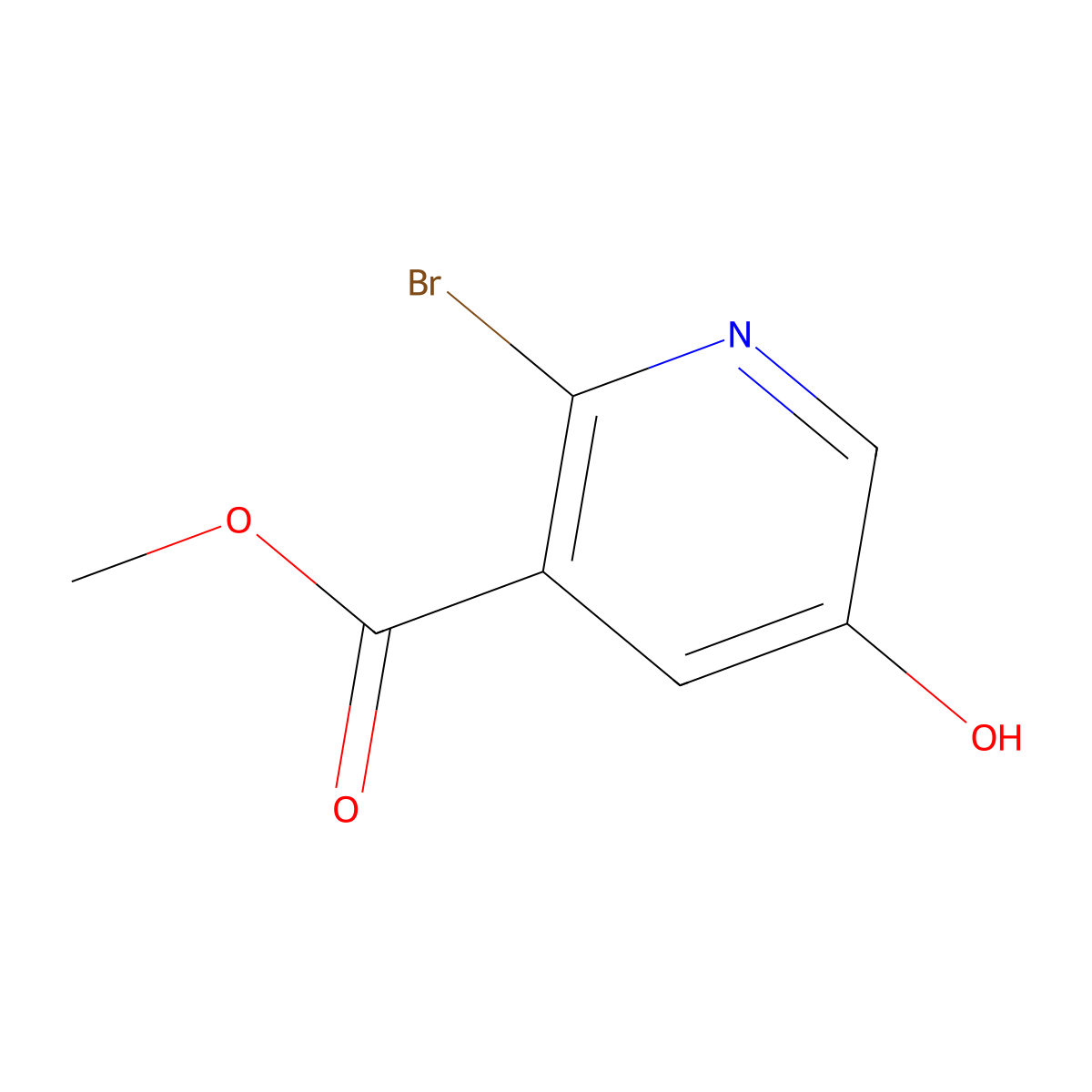 Methyl 2-bromo-5-hydroxynicotinate molecular structure, CAS 1256837-00-9