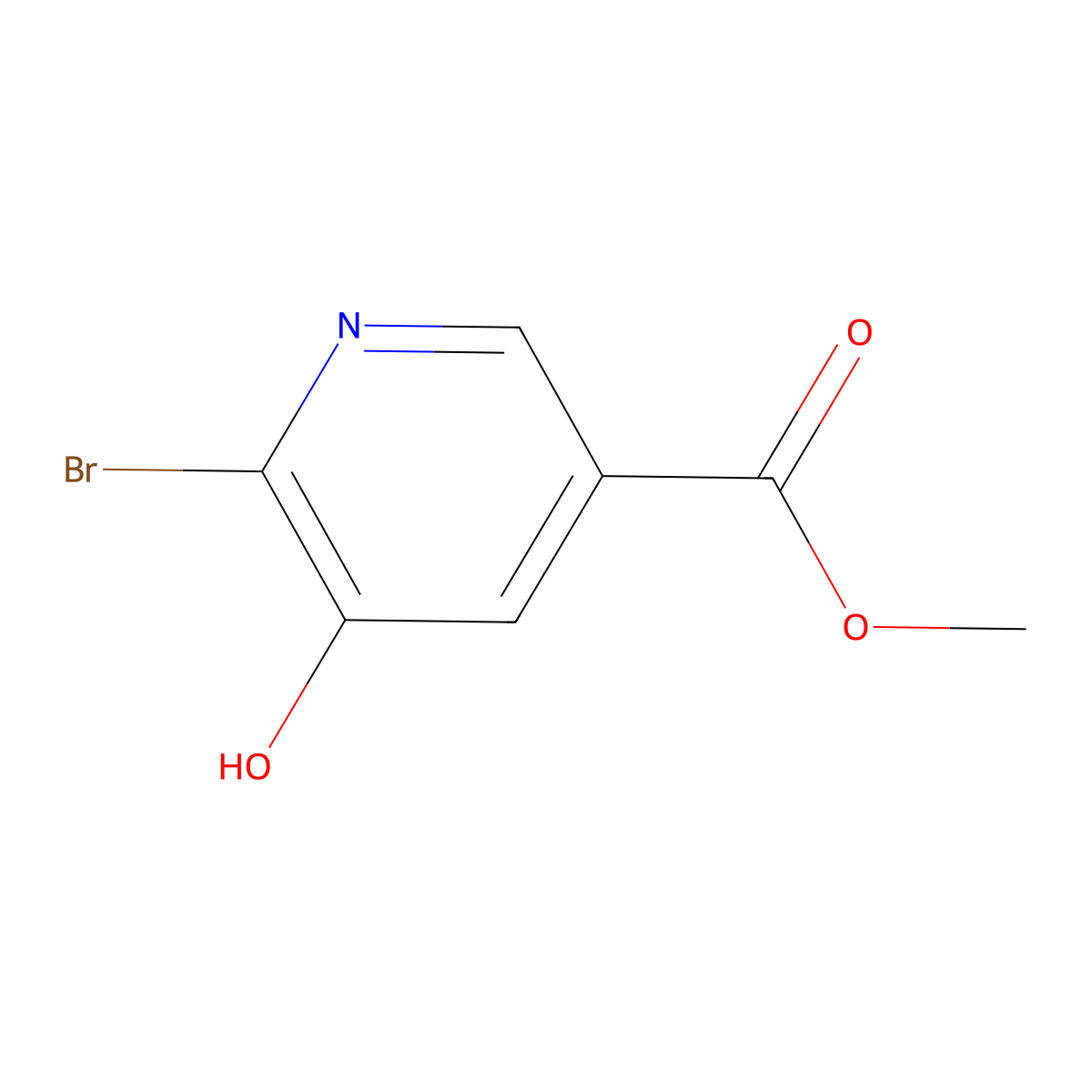 Methyl 6-bromo-5-hydroxynicotinate molecular structure, CAS 1256837-01-0