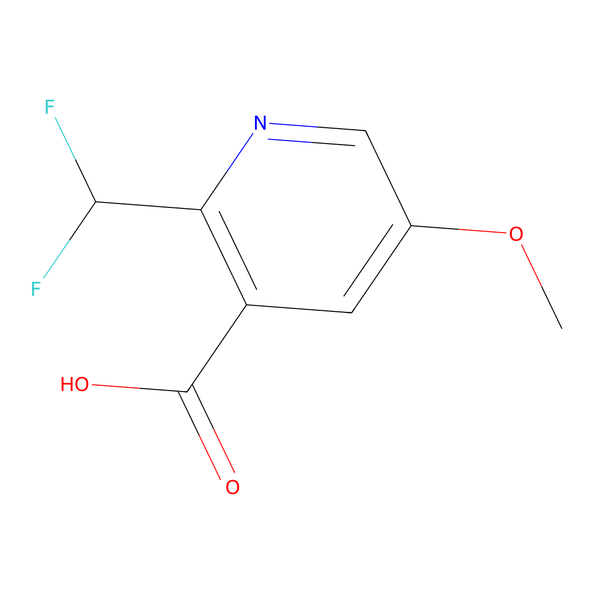 2-(Difluoromethyl)-5-methoxypyridine-3-carboxylic acid molecular structure, CAS 1256837-04-3
