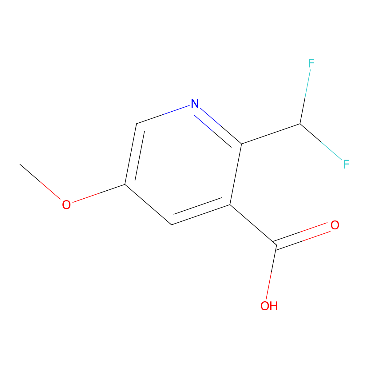 2-(Difluoromethyl)-5-methoxypyridine-3-carboxylic acid molecular structure, CAS 1256837-04-3